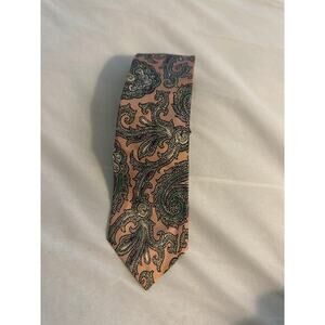 Vintage Polo Ralph Lauren 100% Silk Tapestry Paisley Pink Tie‎ Mens